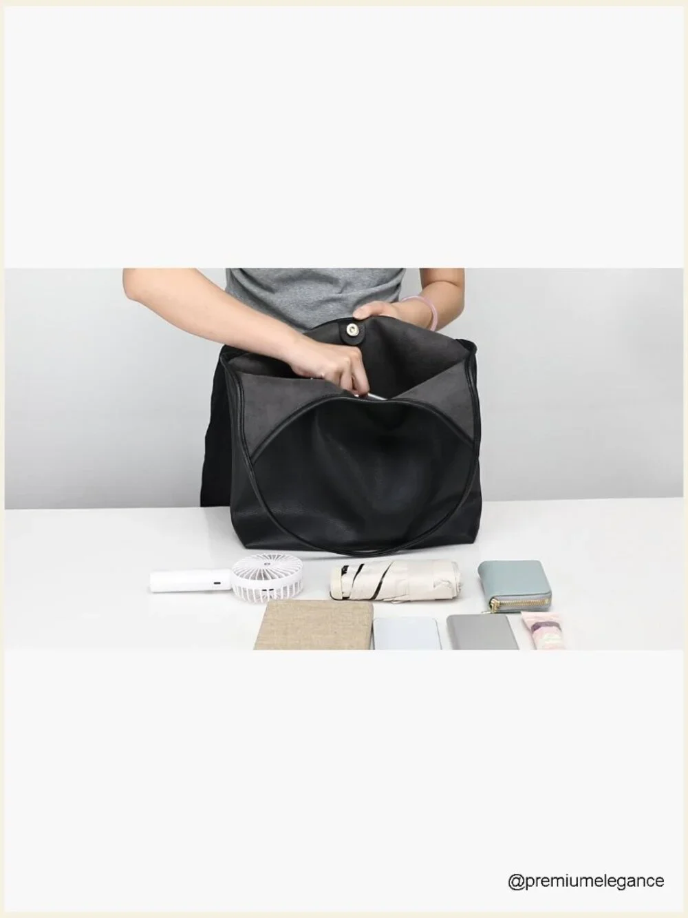 Slouchy Hobo Shoulder Bag Large Vegan Leather Purse for Women